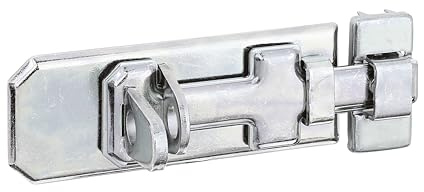 Alberts 841577 Sicherheits-Schlossriegel | mit flachem Griff und befestigter Schlaufe | galvanisch verzinkt, Dickschichtschutz | Platte 100 x 40 mm | 10er Set