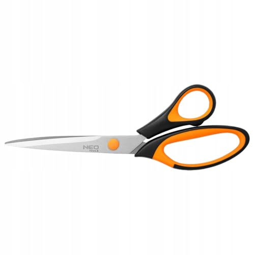 NEO TOOLS Schere Ultra scharfe Komfortgriffe, 215 mm - Universalscheren mit Komfort-Griff, extrascharfe & langlebige Edelstahlklinge, Schere für Basteln, Haushalt, Schule & Büro