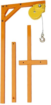 GEYOPMID Air Conditioner Ladder Crane, Stainless Steel Hand Winch Air Conditioner Lifting Tool Electric Pulley System Outside Installation Bracket Crane Lift Folding Self-Locking Manual Winch(15M)