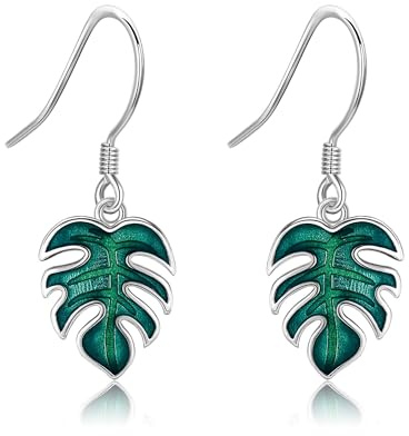 Lily Of The Valley/Cherry Blossoms/Monstera/Hibiscus/Daisy/Sunflower Earrings S925 Sterling Silver Flower Dangle Earrings Jewelry Gifts for Women
