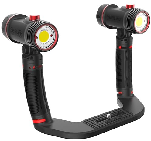 Sealife Sea Dragon Duo 6000 COB Unterwasser LED Licht Set mit 2 x 3000 Lumen COB-LED-Array Leuchten mit Ultra Dive Tray