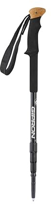 GIPRON BG17-764NW Trekkingstock aus Aluminium mit Teleskop, verstellbar 764 Compact4 Wanderstöcke Black