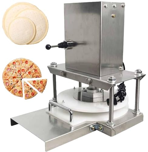 Machine à presser la pâte à pizza électrique,machine à former la pizza machine à presser la pâte commerciale,Presse à Tortilla électrique en Acier Inoxydable pour Pizza, Tarte, Tortilla, pâtisserie