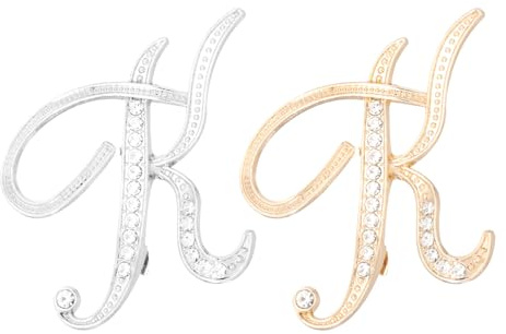PATIKIL Brief Brosche Pins, Stück Buchstaben Strass Perle Broschen Set Metall Kristall Alphabet A-Z Reversnadel für Damen Schmuck Geschenk Anzug Kleidung Hut Kleid,