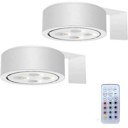 2Stk Magnetisches Mallicht mit 13 Beleuchtungsmodi, Licht Batterie betrieben mit Fernbedienung, LED Kunstanzeige Akzent Licht an der Wand, Malerei Licht für Kunst, Bild Licht für Fotorahmen (Weiß)