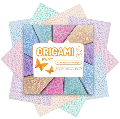JoyCat Papel de origami que brilla en la oscuridad, tonos profundos, 50 hojas de 6 x 6 pulgadas, papel luminoso para manualidades para temas nocturnos