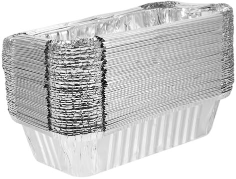 COLLBATH 50 Pezzi per Alimenti in Foglio di Alluminio Resistente ad Alte Temperature per Barbecue e Cottura, per Uso Domestico e Centri Commerciali