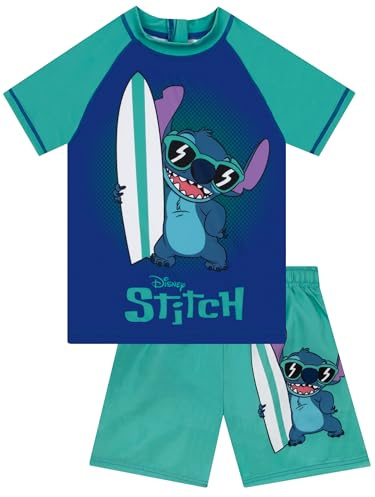 Disney Lilo & Stitch Badset För Pojkar, Kortärmad Tröja Och Matchande Badbyxor, Badkläder För Pojkar, Blå 134