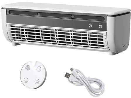 dijiusidy Mini condizionatori d'aria con ricarica wireless, raffreddamento 30 secondi senza foratura, ventilatore da parete per cucina, senza foratura, Bianco