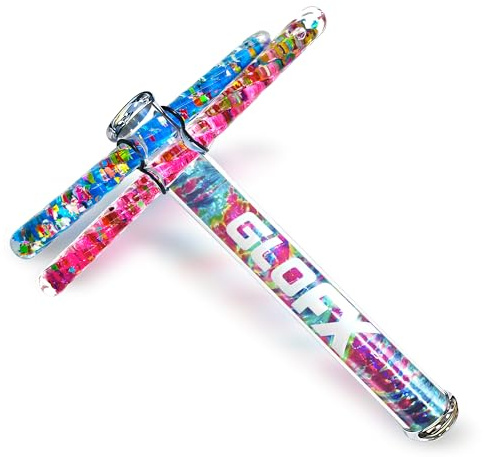 GloFX Rainbow Tie Dye Liquid X Caleidoscopio Tube Toy - Bacchette doppie glitterate (rosa e blu) - Include caleidoscopio, bacchette e distanziatori - Età 15+ giocattolo sensoriale