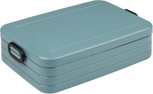 Mepal - Fiambrera Take a Break Large - Fiambrera To Go - Para 4 sándwiches u 8 rebanadas de pan - Caja de comida con división - Apto para lavavajillas - 1500 ml - Verde nórdico