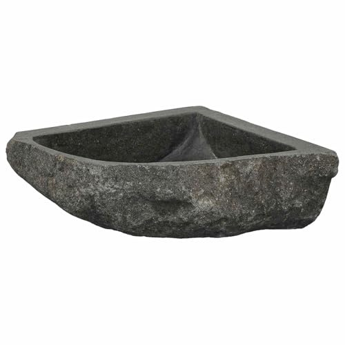 vidaXL Rustikaler Badezimmer-Waschtisch mit Eckwaschbecken aus Naturstein, Wandhängend, Flussstil, Innen