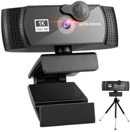 TIEOAXFT Webcam Full HD 8K 4K 1080P avec Microphone, USB, for Ordinateur Portable, Mini caméra vidéo(1080P)