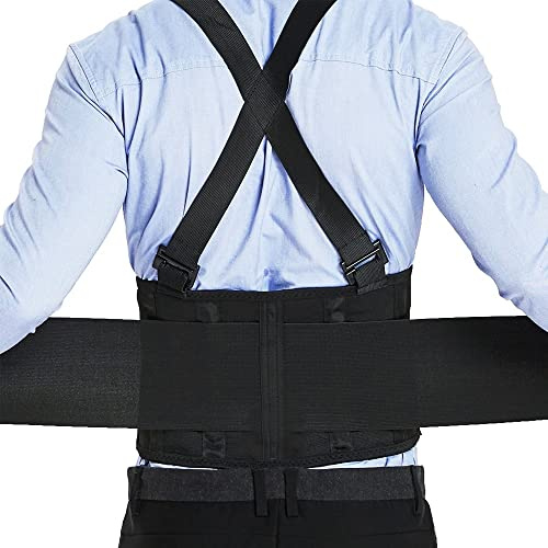 Faja Lumbar De Trabajo con Tirantes Desmontables Cinturón De Soporte Lumbar Ajustable Protección Lumbar para Aliviar El Dolor De Espalda Baja Al Levantar Objetos, Almacén(XL)