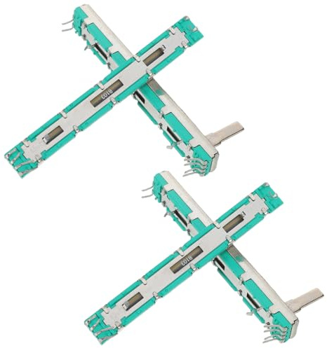 Alasum 4pcs Dual Channel Straight Slide Audio Control Potentiometer Faders for Mixing Volume Dimming Tuning Use in Dj Equipment Musical Instruments