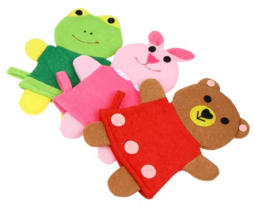 Éponge de Bain pour Bébé 3 Pièces, Forme Cartoon, Lavage Doux | Série Mignonne, pour Bain et Bain, Prise en Main Confortable, Mousse Dense, Fibre et Éponge