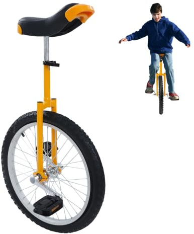LKHDONG Vélo monocycle unisexe de 20 pouces avec poignées, draisie, entraînement d'équilibre max. 75 kg, béquille monocycle 78-90 cm réglable en hauteur