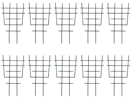 Lot de 10 Treillis pour en Pot - Résistants à la Rouille - Petits Supports empilables pour d'intérieur - pour en Pot et de Jardin - pour Vigne, Lierre, Lierre, etc