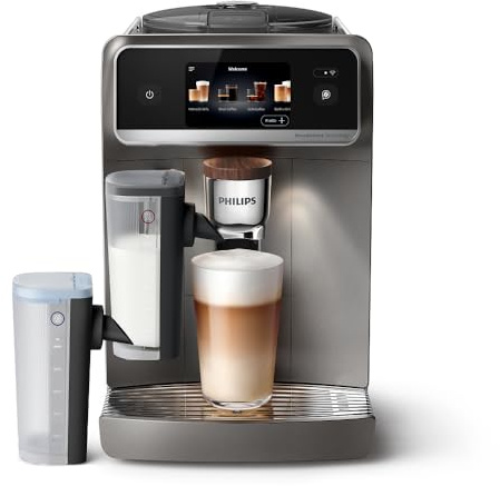 PHILIPS Kaffeevollautomat LatteGo Pro Aromis, Panthera, 50+ Spezialitäten | Espressomaschine Hot & Cold, LatteGo Plus, BrewExtract, Profile, 4,3 Display, SilentBrew, Barista-Assistent (EP8757/92)