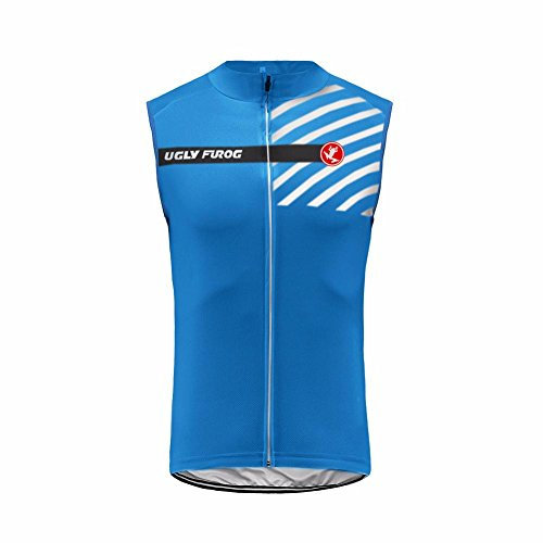 UGLY FROG Herren Radtrikot Fahrradtrikot Ärmellos, Fahrradbekleidung Voller Reißverschluss T Shirt für Männer, Atmungsaktive Cycling Jersey Schnell Trocknen Radsport Bekleidung