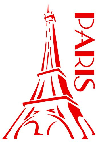 Stencil Company – Paris Schablone – 11,5 x 16,5 cm (S) – Wiederverwendbare Schablone mit Eiffelturm und französischem Thema Skyline