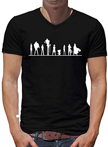 TShirt-People Evolution One Piece V-Kragen T-Shirt Herren Luffy Hat Manga XXL Schwarz
