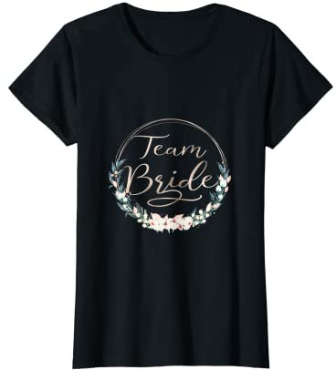 Damen JGA Junggesellinnenabschied Team Bride Blumenkranz T-Shirt