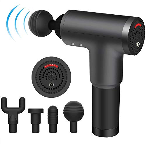 Hand Held Percussion Massage Gun,Powerful Cordless Percussion Massage Gun for Quick Rechargeable Device with 4 Replaceable Massage Heads,6 Adjustable Speeds