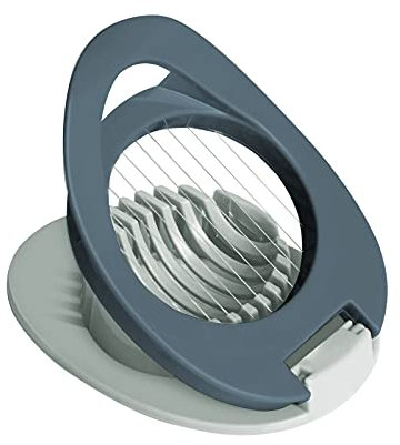 ITME Egg Slicer with Stainless Steel Wire Egg Slicer, Multifunctional Egg Cutter for Evenly Slicing Boiled Eggs Ham Banana and Strawberry(Blue)