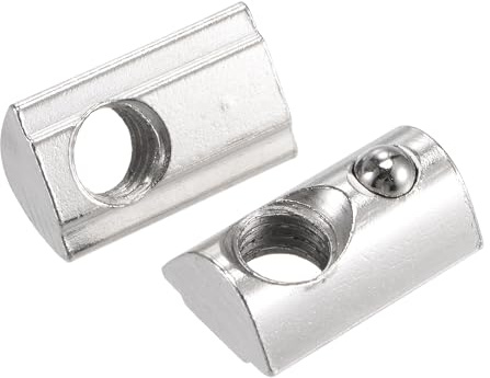 sourcing map M8 T Slot Nuts Roll in Spring T-nut with Ball Carbon Steel for 4040 Series Aluminum Extrusion Profile Rail with 8.5mm Slot 5Pcs