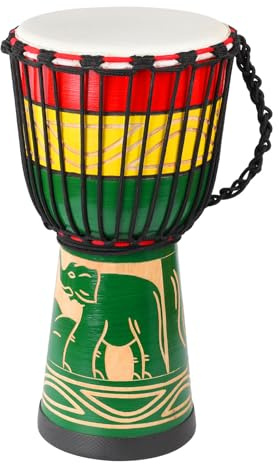LIEKE Djemben Djembe Trommel Afrikanische Trommel 10'' x 20'' Ziegenfell Handtrommel aus Mahagoni geschnitzt für Erwachsene Studenten Anfänger (Grün)