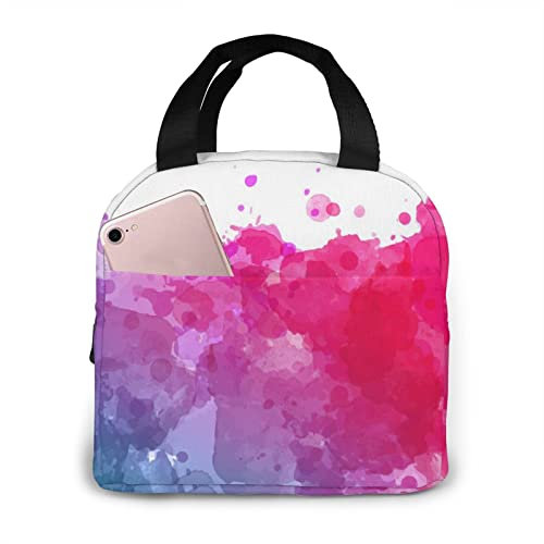 Macchie Di Vernice Colorata Stampate Grandi Sacchetti Per Il Pranzo Al Sacco Per Il Pranzo Isolato Riutilizzabile Al Sacco Per Il Pranzo, Contenitore Per Il Pranzo Portatile Per Ragazzi E Ragazze, Per