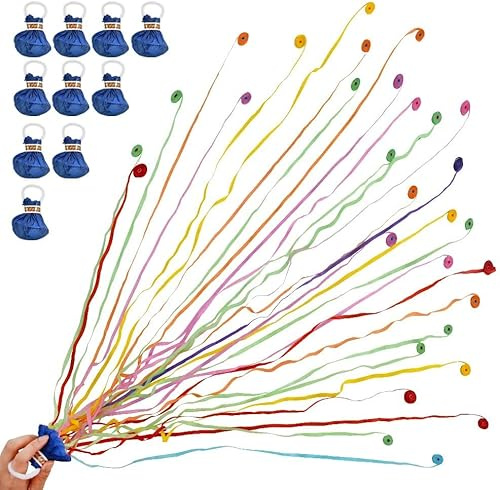 TONIFUL 10Packs Streamers Hand Throw Streamers No Mess Confetti Magic Paper Cracker for St.Patrick's Easter Celebration Birthday Engagement Wedding Graduation Send Off Party Favors (Multi Color)