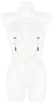 EIS, Nippelklemmen, 'Luxuriöse Nippelklemmen', Sex-Spielzeug für Paare Extrem Sex, gummiert, lange Klemmen, gold