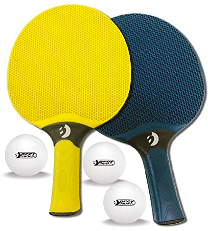 Best Sporting Juego de raquetas de ping pong de mesa, raqueta de ping pong profesional, raqueta de ping pong con 3 pelotas, juego de paletas de goma, juegos de ping pong, racket de tenis de mesa