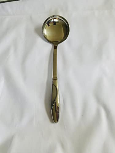KKS Stainless Steel Heat Resistant Kitchen Cooking and Serving Spoon, Solid 16 inches, Sliver (Stainless Steel Ladle Cooking Spoon- 16 inches - Sliver)