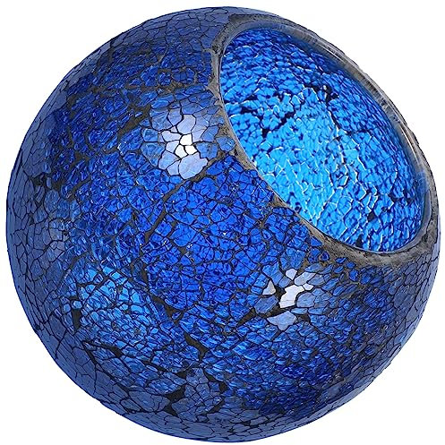 Housoutil Stained Glass Lampshade Globe Light Shades Floor Light Lamp Cover Retro Glass Wall Sconce Round Cover Vintage Fixture