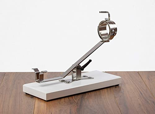 BRICOMIRAS JAMONERO BASCULANTE GIRATORIO CON BASE MADERA COLOR BLANCO, SOPORTE JAMONERO IDEAL USO DOMÉSTICO Y PROFESIONAL (Blanco solo)