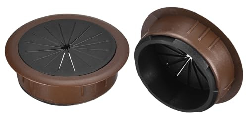 QUARKZMAN 2 Pz di Copertura per Foro del Cavo, 2-3/8 Pollici (60mm) Copertura per Foro Passacavi in ABS per Organizzatore di Cavi da Scrivania per Ufficio, Marrone