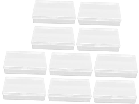 SAFIGLE 10 Stück Rechteckige Spielkarten Aufbewahrungsboxen Transparent aus Pp mit Deckel Kompakter Kartenhalter für Poker und Sammelkarten Organizer für Kleine Gegenstände