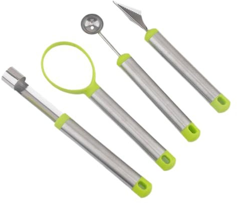 Cabilock Scavino Per Melone E Levatorsoli Kit Per Intagliare La Frutta in Acciaio Inossidabile Da 4 Pezzi Design Ergonomico Facile Da Pulire