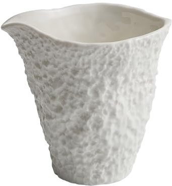 Vitbunana Saucière en céramique à motif de roche - Petite capacité - Pichet à crème sans poignée avec rebord anti-goutte - Convient pour sauce, vinaigrette, lait (blanc)