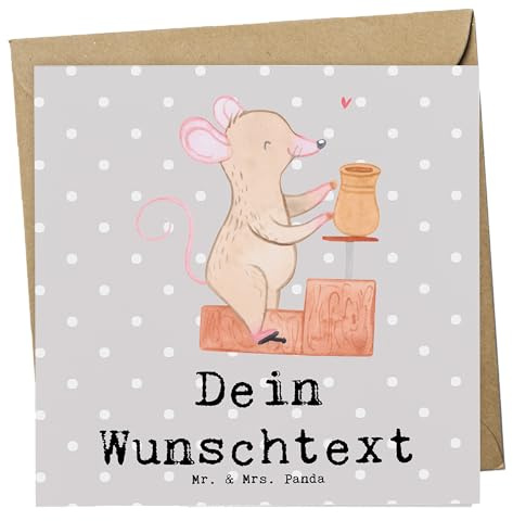 Mr. & Mrs. Panda karte personalisiert Maus Töpfern - Personalisierte Geschenke, Töpferei, Töpferkurs, grußkarte, Postkarte, Geschenk, Karten
