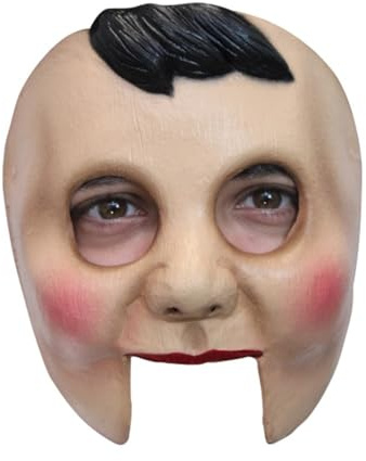 Jesters Party Ventriloquist Puppet Dummy - No Chin Latex Halloween Fun Half Face Mask, One Size, Made in Mexico