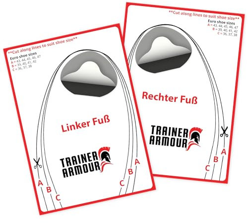 Zehenloch Schutz (BIG TOE HOLE PREVENTER) Selbstklebende Flicken/Patches zum Reparieren und Vorbeugen von Löchern am großen Zeh. Für Sneaker und Mesh-Schuhe. TRAINER ARMOUR. [Schwarz, 2 Stk. (L+R)]