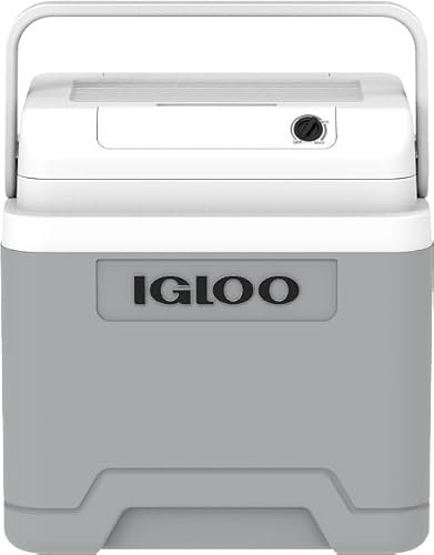 Igloo IE24 AC/DC Nevera eléctrica, 24 litros, Mini-refrigerador con conexión de 12/230V para Coche, Barco y Ocio, Gris