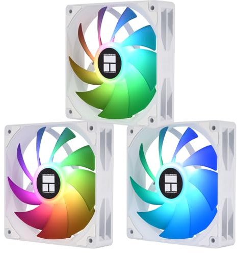 TR TL-C12CW-X28-S X3, ventilador de enfriamiento blanco, ventilador de PC con velocidad de 1550 rpm, ventilador de enfriamiento de carcasa de computadora de 120 mm,