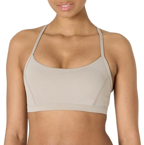 Amazon Essentials Active FormFlex - Brasier Deportivo de Yoga con Soporte Ligero y Espalda en Y para Mujer, Color Gris Pardo, Talla M