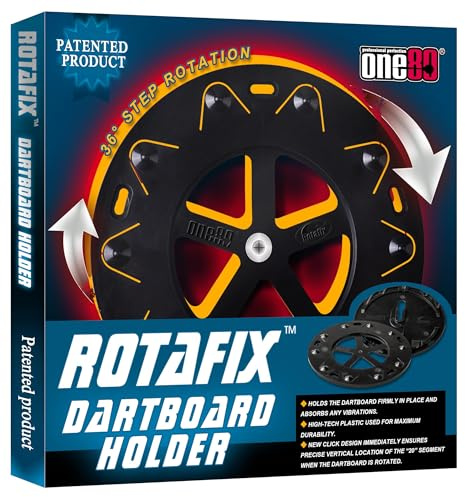 ONE80 Rotafix Dartboard Wandhalterung – 360° drehbare Halterung für Bristle Dartboards | Stabile & einfache Montage Dartscheibe