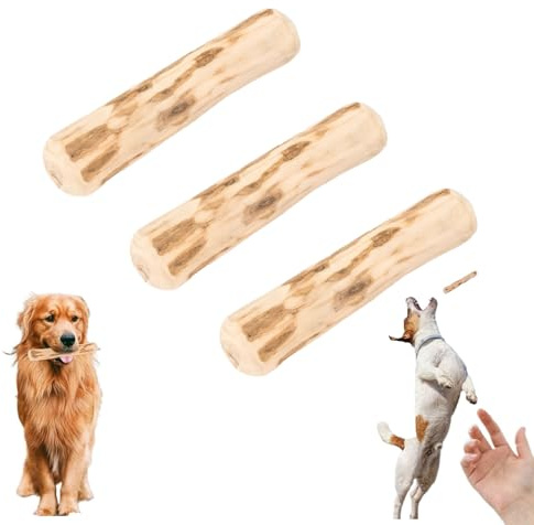 MOAZIFI 3 Stück Kaffeeholz für Hunde, Natürliches Kauholz, Robuster Kauknochen Groß mit Kauwurzel - Sicherer Kauspaß für kleine und große Hunde, hundespielzeug